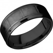 Lashbrook Black Zirconium 8mm Men's Wedding Band - Z8BM031+HAMMER_POLISH