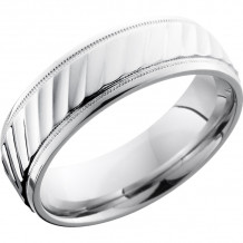 Lashbrook Cobalt Chrome 7mm Men's Wedding Band - CC7B2UMILWSTRIPES+POLISH