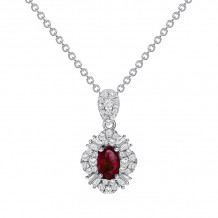 Uneek Oval Ruby Diamond Pendant - LVNRI292R