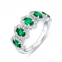 Uneek Precious Oval and Emerald Diamond Fashion Ring - SWS235EMOV