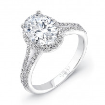 Uneek Oval Diamond Halo Engagement Ring with Split Upper Shank - USM022OV-7.5x5.5