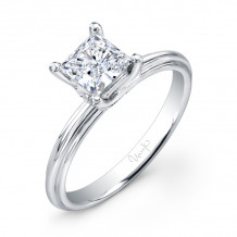 Uneek Classic Princess-Cut Diamond Solitaire Engagement Ring with Sleek, Stoneless Unity Tri-Fluted Shank - USMS01-5.0PC