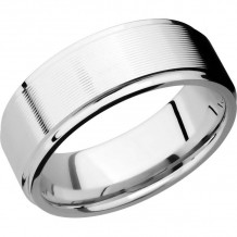 Lashbrook Cobalt Chrome 8mm Men's Wedding Band - CC8FGE+MACHINE+FINISH_POLISH