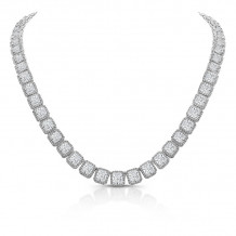 Uneek Cushion Cut Diamond Signature Necklace - LVN589