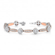 Uneek Art Deco-Style Two-Tone Diamond Bracelet - LBR004