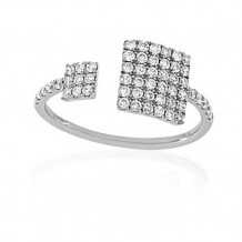 Meira T 14k White Gold Diamond Double Square Ring