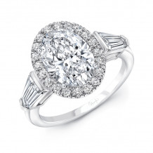 Uneek Oval White Diamond Engagement Ring - R005U