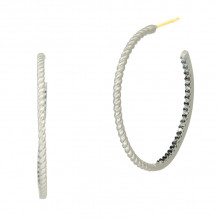 Freida Rothman Twisted Cable And Pave Hoop - IFPKZE75-14K