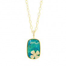 Freida Rothman Chrysocolla Flower Pendant - HAYZCN01-18