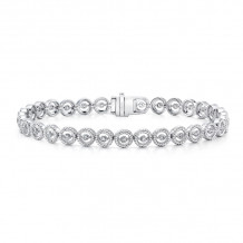 Uneek Round Diamond Bracelet with Rope Milgrain Halo Details - LVBRW991W