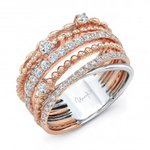 Uneek Teneriffe II Crossover-Style Stack-Illusion Diamond Band - LVBW079RW