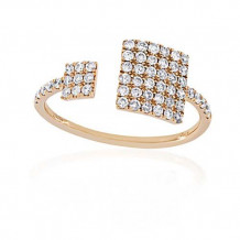 Meira T 14k Rose Gold Diamond Double Square Ring