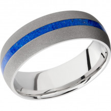 Lashbrook Cobalt Chrome 8mm Men's Wedding Band - CC8D12_LAPIS+SAND