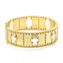 Freida Rothman Textured Pearl Statement Bangle - YZB080106B-MOP