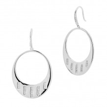 Freida Rothman 14k White Gold Plated Sterling Silver Hoops