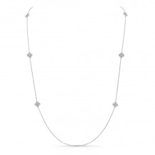 Uneek Diamonds-by-the-Yard Necklace with Quatrefoil Cluster Stations - LVNM06