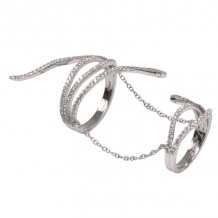 Meira T White Gold  and Diamond Double Serpent Ring