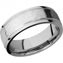 Lashbrook Cobalt Chrome 7.5mm Men's Wedding Band - CC7.5FGEW2UMIL+HAMMER_POLISH