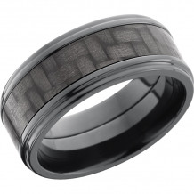 Lashbrook Black Zirconium 9mm Men's Wedding Band - ZC9FGE15_CF+POLISH