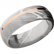 Lashbrook Black Rose & White Damascus Steel 7mm Men's Wedding Band - D7D11OC_14KR+POLISH