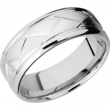 Lashbrook Cobalt Chrome 8mm Men's Wedding Band - CC8BFLATWEAVE+SATIN+WEAVE_POLISH