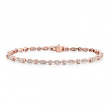 Uneek Diamond Bracelet with Navette-Shaped Clusters and Round Bezel Accents - LVBRW509R