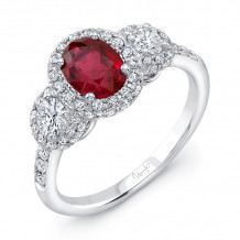 Uneek Ruby Diamond Engagement Ring - LVRTP1529R