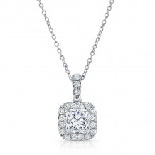 Uneek Princess-Cut Diamond Halo Pendant - LVN899W-4.5X4.5PR