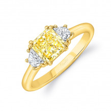 Uneek Radiant Fancy Yellow Diamond Engagement Ring - LVS973RADFY