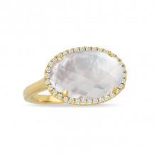 Doves White Orchid 18k Yellow Gold Diamond Ring - R7273WMP