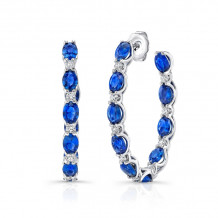 Uneek Blue Sapphire Diamond Hoop Earrings - ER210921U