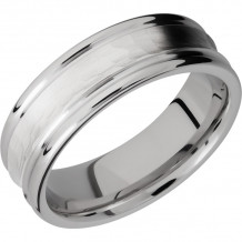 Lashbrook Cobalt Chrome 7mm Men's Wedding Band - CC7REC+HAMMER_POLISH