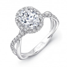 Uneek Oval Diamond Halo Engagement Ring with Infinity-Style Crisscross Shank - SM817OV-8X6OV