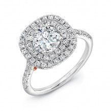 Uneek Splendore Vintage-Inspired Round Diamond Double Halo Engagement Ring - A101DCUWR-6.5RD