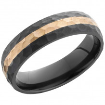 Lashbrook Black & Rose Zirconium Men's Wedding Band - Z6D12_14KR+HAMMER