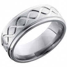 Lashbrook Titanium 8mm Men's Wedding Band - 8FGETALLINF+SATIN_POLISH