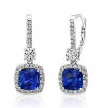 Uneek Blue Sapphire Diamond Earrings - LVE931CUTANZ