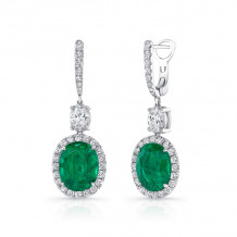 Uneek Green Emerald Earrings - LVE324OVEM