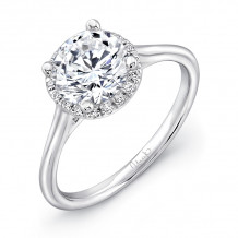 Uneek Classic Round Diamond Halo Engagement Ring with Sleek, Stoneless Unity Tri-Fluted Shank - USMS08RD-6.5RD