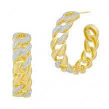 Freida Rothman Pave Chain Link Hoop Earrings - AHPYZE14-14K