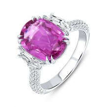 Uneek Precious Oval Pink Sapphire Engagement - R060OVPSU