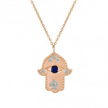 Meira T Rose Gold Sapphire and Diamond Necklace