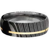 Lashbrook Black White & Yellow Damascus Steel 7mm Men's Wedding Band - D7D11OC_14KY+ACID photo3