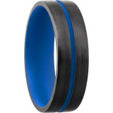 Lashbrook Black Zirconium 6mm Men's Wedding Band - Z7FR11_A+SATIN+NRABLUEINANDOUT photo2