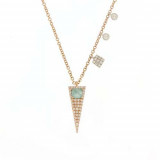 Meira T 14k Rose Gold Diamond and Amazonite Dagger Necklace photo
