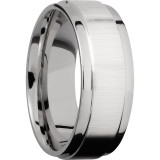 Lashbrook 14k White Gold 8mm Men's Wedding Band - 14KW8FGEW+CROSS+SATIN_POLISH photo2