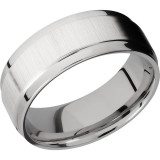 Lashbrook 14k White Gold 8mm Men's Wedding Band - 14KW8FGEW+CROSS+SATIN_POLISH photo