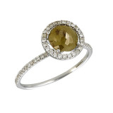 Meira T 14k White Gold Rough Diamond Circular Ring photo