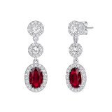 Uneek Oval Ruby Diamond Earrings - LVE940OVRU photo