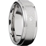 Lashbrook Cobalt Chrome 8mm Men's Wedding Band - CC8REFDIA.07F+ANGLE+STONE_POLISH photo2